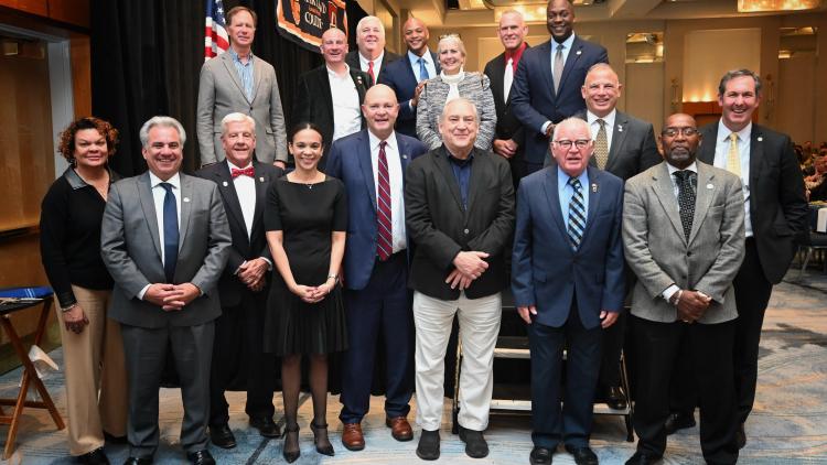 Photo: Worcester County Commissioner Chip Bertino (pictured front row, second from left) is one of 16 county elected officials from across Maryland to be installed to the Maryland Association of Counties (MACo) Board of Directors for 2025.