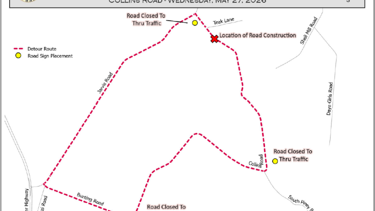 Collins RD Closure map